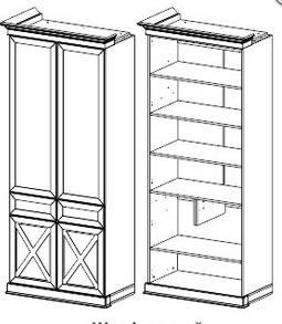 «Прованс» Шкаф 2-х дверный со стеклом левый Бодега светлая/сандал - фото 2
