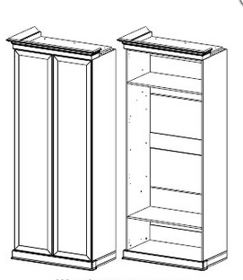 «Прованс» Шкаф 2-х дверный для одежды правый Бодега светлая/сандал - фото 2