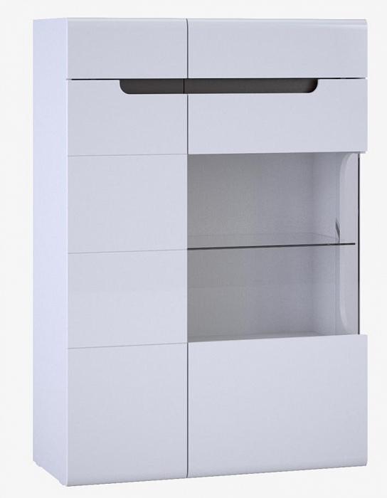 «Парма» Шкаф низкий со стеклом левый белый/венге - фото 1