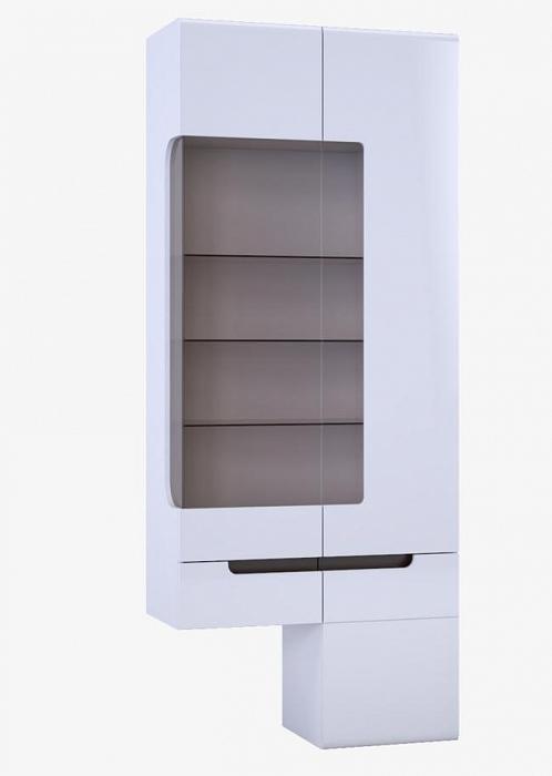 «Парма» Шкаф комбинированный со стеклом правый белый/венге - фото 1