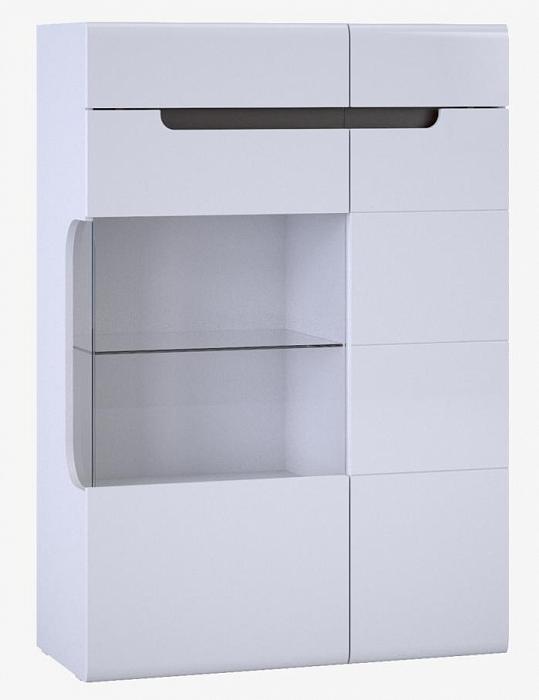«Парма» Шкаф низкий со стеклом правый белый/венге - фото 1